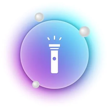 White Flashlight icon isolated on white background. Blue and purple gradien.. Illustration