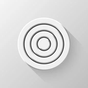 White Flat Circle Badge Stock Illustration