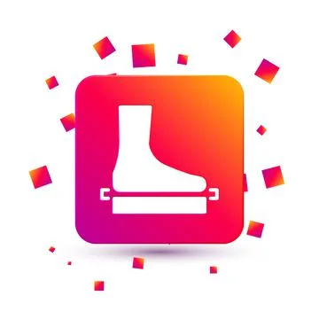 White Flat foot icon isolated on white background. Square color button. Vector Stock-Illustration