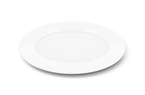 White flat plate. Tableware for food. Vector illustration. Stock Illustration