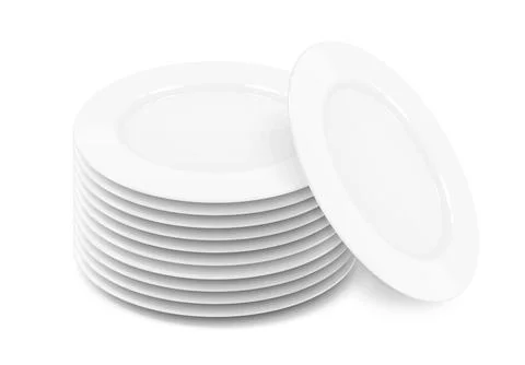 White flat plate. Tableware for food. Vector illustration. Stock-Illustration