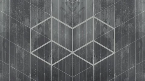 White flat rectangles are transformed to create the optical illusion. 3d render Stock Footage 297186463