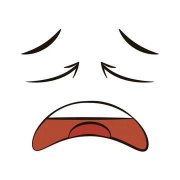 White flat sad face expression avatar Vector Illustrazione stock