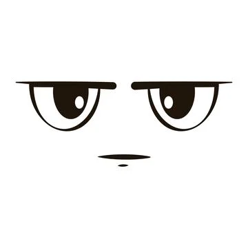 White flat serious face expression avatar Vector Stock Illustration