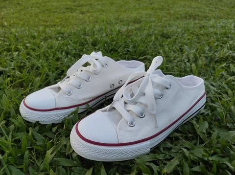 White flat shoe sandals Stock Photos