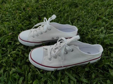 White flat shoe sandals Stock Photos