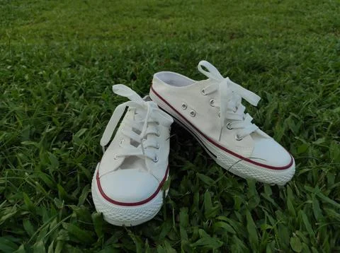 White flat shoe sandals Stock Photos