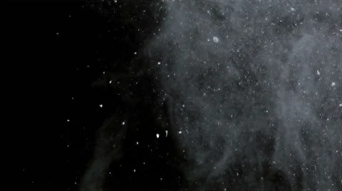 White flickering particles ascending and ink on black background Stock Footage 42934413