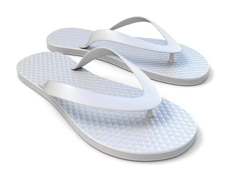 White flip flops 3D Illustrazione stock
