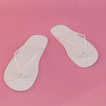 White flip flops isolated on pink background Stock Illustration