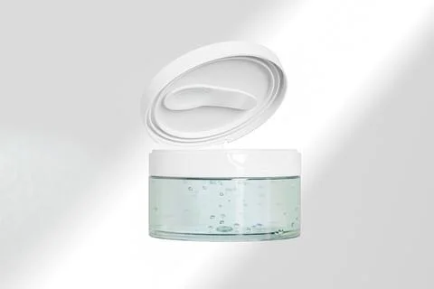 White Flip top Cap cream jar with beauty spatula mockup Stock Illustration