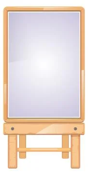 White flipchart board. Empty vertical menu board Illustrazione stock