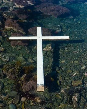 White floating cross Stock Photos