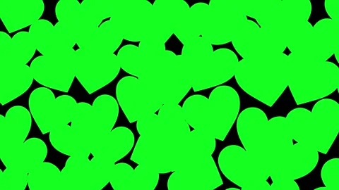 White floating heart shapes across a clean black background, bold romantic contr Stock Footage 340456360