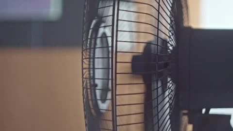 White floor fan rotates from side to side Stock Footage 271627156