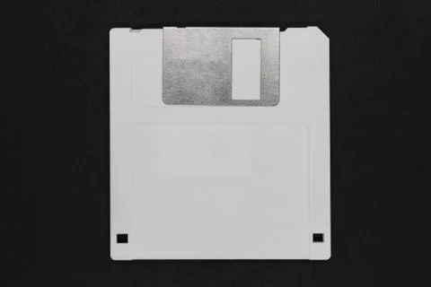 White floppy disk on black background Stock Photos