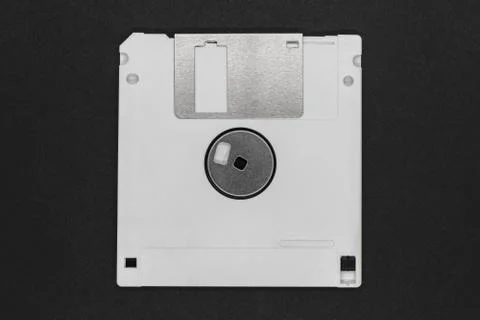 White floppy disk on black background Stock-Fotos