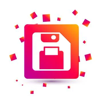 White Floppy disk for computer data storage icon isolated on white background Stock Illustration