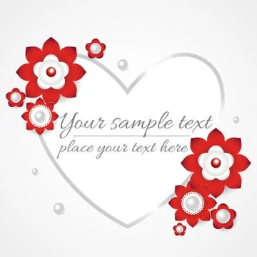 White floral 3d background Ilustração Stock