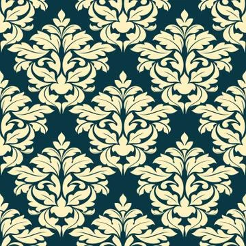 Off white floral background pattern on blue green Illustrazione stock