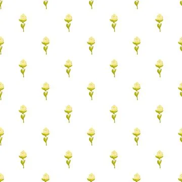 White floral buds seamless pattern illustration design 스톡 일러스트