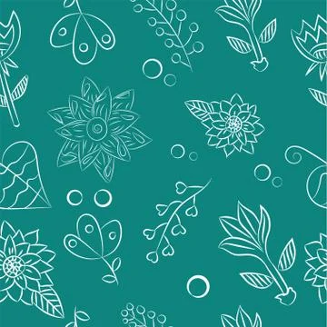 White floral elements Stock Illustration