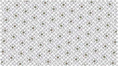 White Floral Hexagon Seamless Pattern with Gray Outlines Stock Illustration