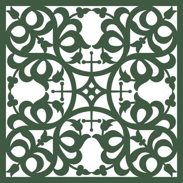 White floral pattern reminiscent of Celtic or Islamic art  Stock Illustration
