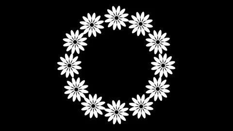 White floral round frame Stock-Footage 249396409