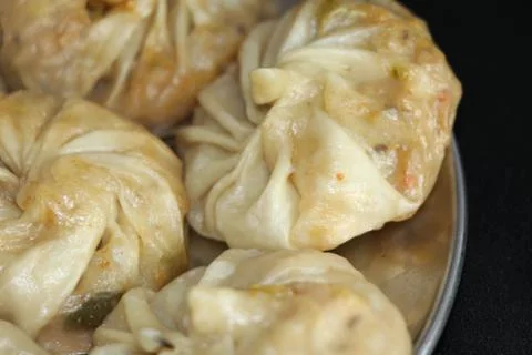 White flour dish stuffed with cabbage Stock Photos