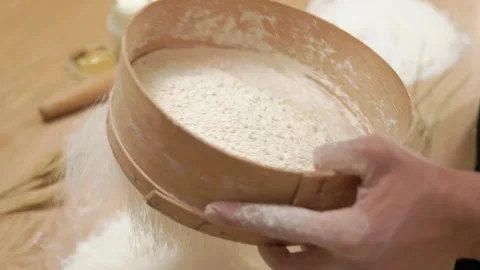 White Flour Sieve Stock Footage 273501401