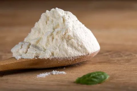 White flour in spoon Stock Photos