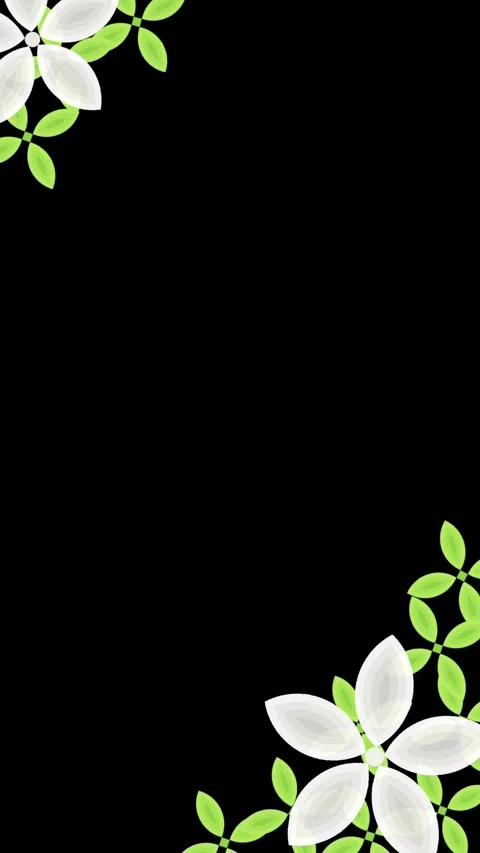 White flower black screen Video stock 302776723
