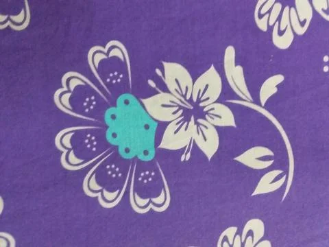 White flower on blue background textile design Stock Photos
