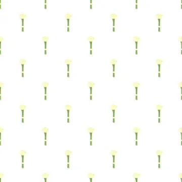White flower bouquet seamless pattern on white background Stock Illustration
