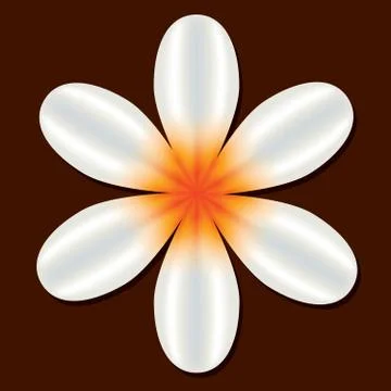 White flower on the brown background Stock Illustration