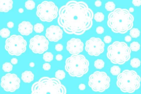 White flower buds chaotically on a blue background, pattern for fabric print Stock Illustration