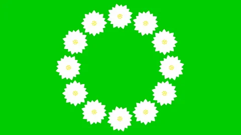 White flower circle green Stock Footage 234742998