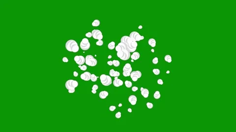 White flower green screen circles lot bubbles cloud dots background animated Stock Footage 314064378