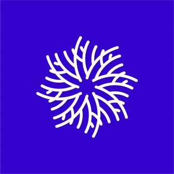 White flower made from overlapping lines creative abstract logo design Stock Illustration
