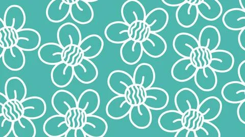 White flower pattern in minimal style, clean and elegant, ideal for station.. Stock Illustration