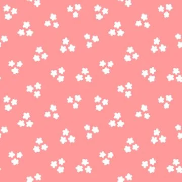 White flower pattern on pink background Stock Illustration