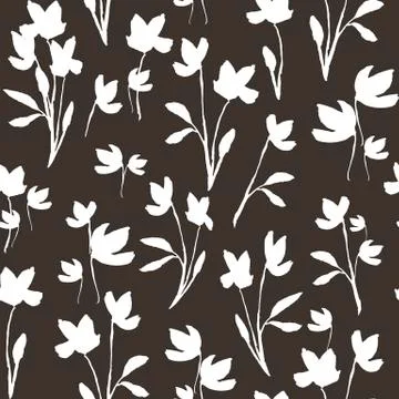 White flower shapes seamless pattern Stock Illustration