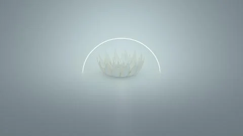 White flower with shining arc Stock Illustration