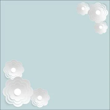 White flower vector papercraft. Stock Illustration