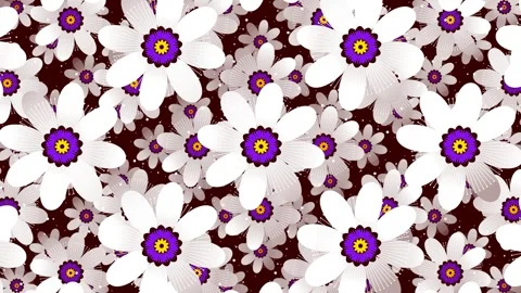 White flowers background pattern. 4k. Stock Footage 268228959