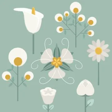 White flowers Stock Illustration