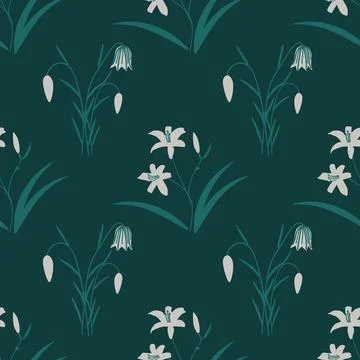 White flowers pattern Stock Illustration