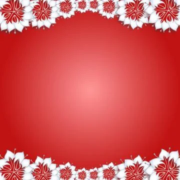White flowers on red background Stock Illustration