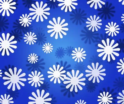 White flowers simple blue texture 스톡 일러스트